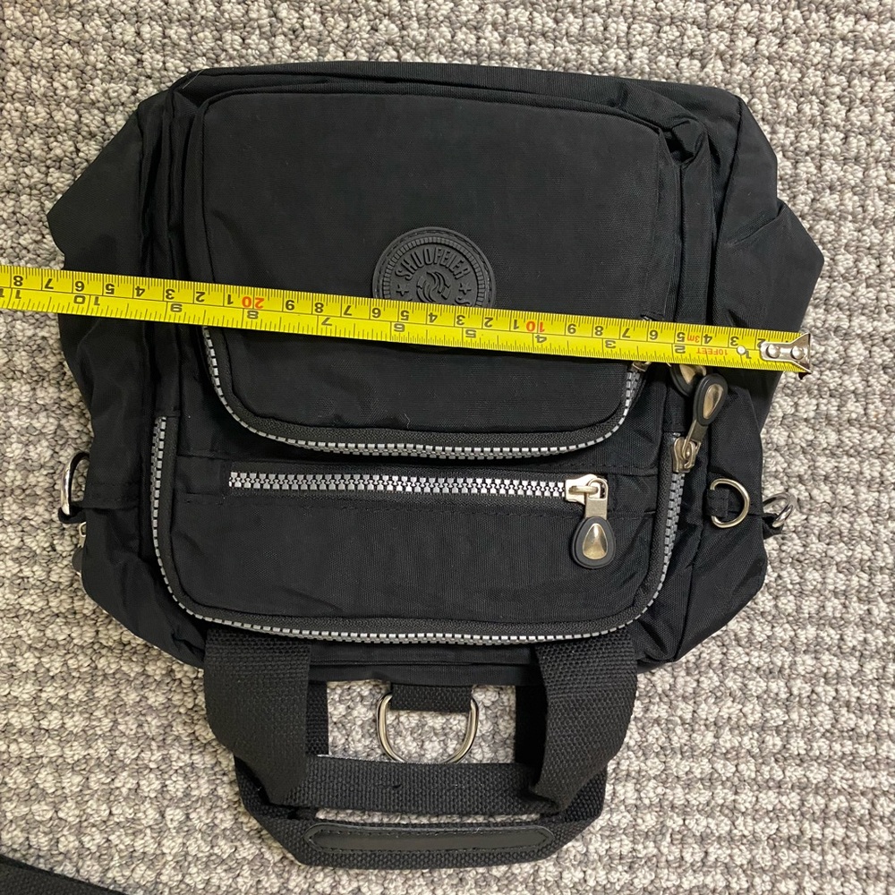 NWOT Black Crossbody Sling Bag for women- versatile back pack loops - Picture 9 of 10